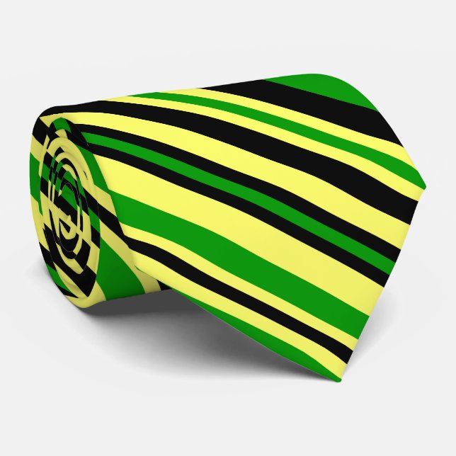 Jamaica Inspired Stripes Tie (Rolled)