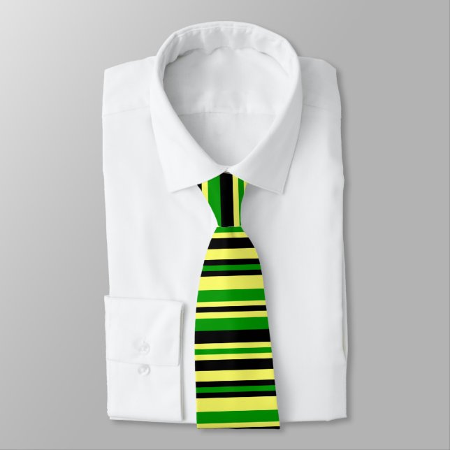 Jamaica Inspired Stripes Tie (Tied)