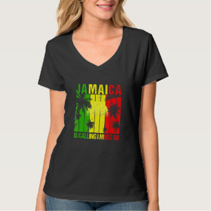 Jamaica Is Calling I Must Go Beach Vacation Sunset T-Shirt