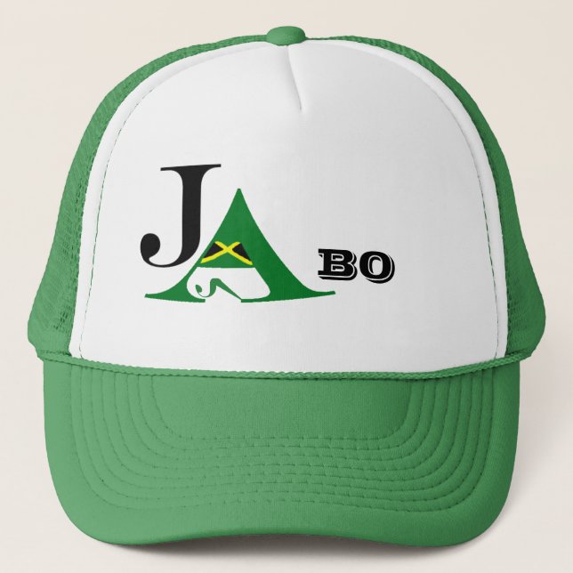 Jamaica JA BO Green Trucker Hat (Front)