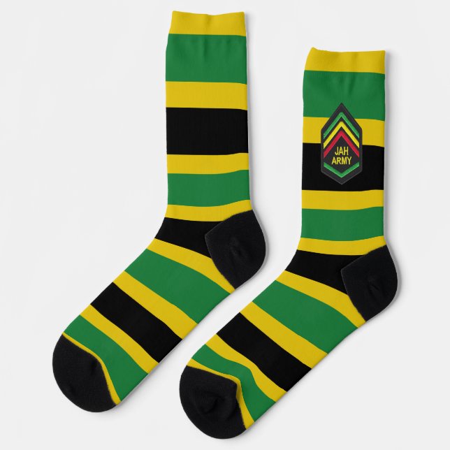 Jamaica Jah Army Rasta Reggae Roots Socks (Left)