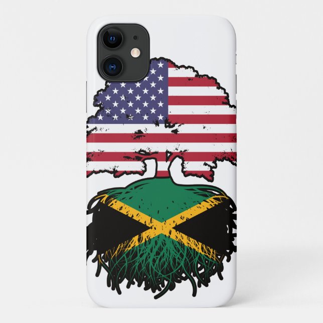Jamaica Jamaican American USA Tree Roots Flag Case-Mate iPhone Case (Back)