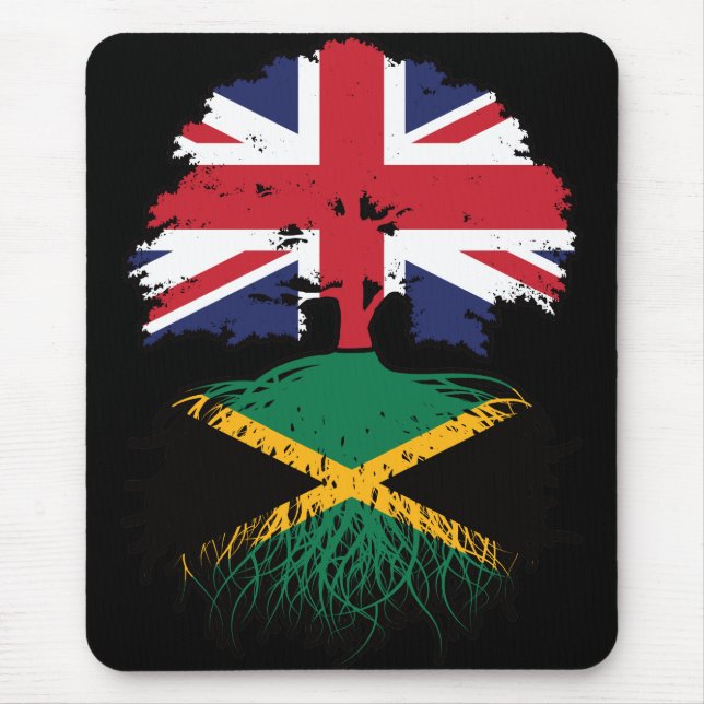 Jamaica Jamaican British UK Tree Roots Flag Mouse Mat (Front)