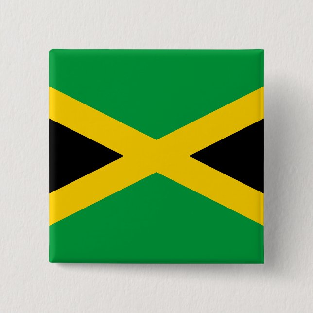 Jamaica (Jamaican) Flag 15 Cm Square Badge (Front)