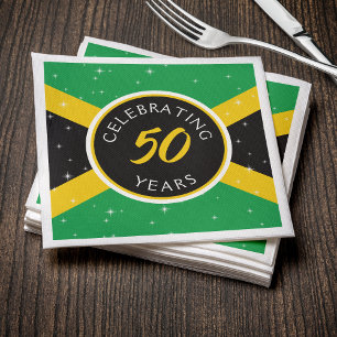 Jamaica Jamaican Flag 50 Year Birthday Anniversary Napkin