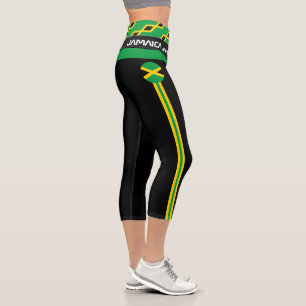 Jamaica & Jamaican Flag fashion, Fitness, Sports Capri Leggings