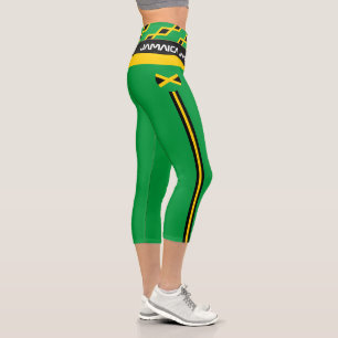 Jamaica & Jamaican Flag fashion, Fitness, Sports Capri Leggings