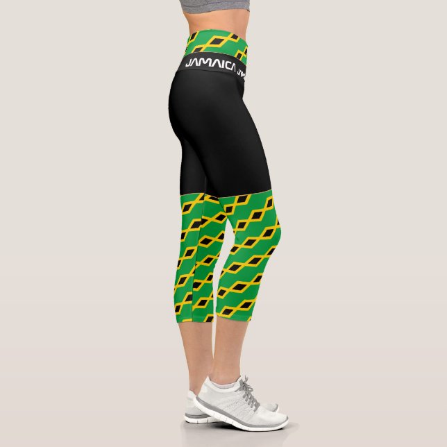 Jamaica & Jamaican Flag fashion, Fitness, Sports Capri Leggings (Right)