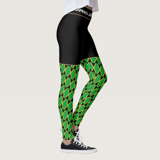 Jamaica & Jamaican Flag fashion travel/sport fan L Leggings (Right)