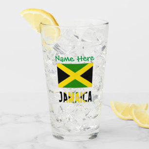 Jamaica Jamaican Flag Green Personalisation Drink Glass