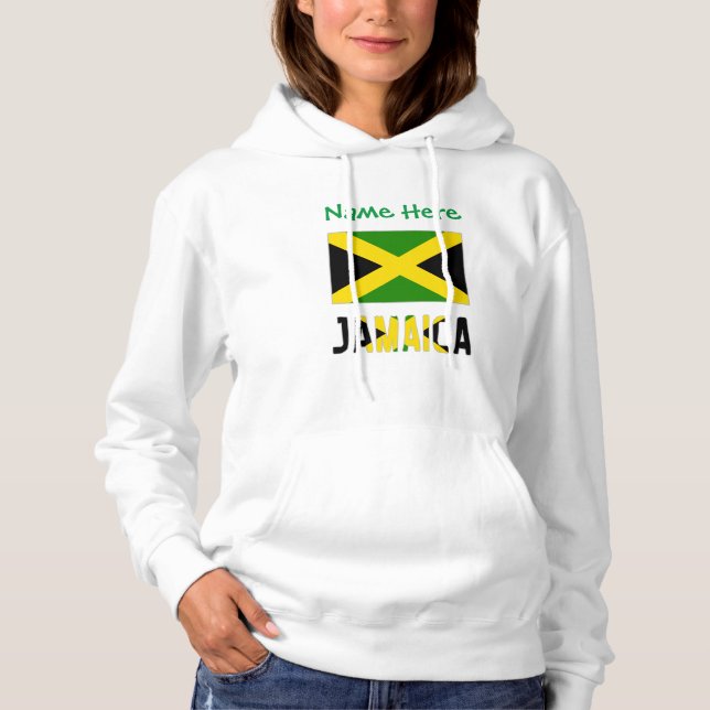 Jamaica Jamaican Flag Green Personalisation  Hoodie (Front)