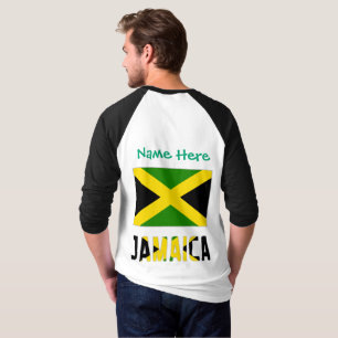 Jamaica Jamaican Flag Green Personalisation  T-Shirt