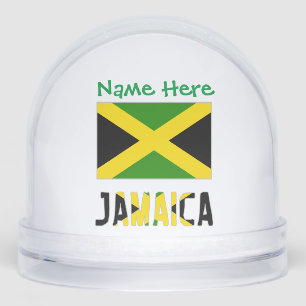 Jamaica Jamaican Flag Green Personalised  Snowglobe