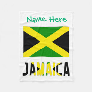 Jamaica Jamaican Flag Green Personalization T Shir Fleece Blanket