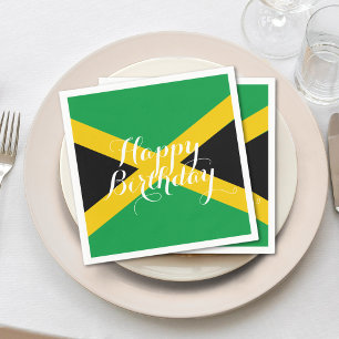 Jamaica Jamaican Flag Happy Birthday Party Napkin