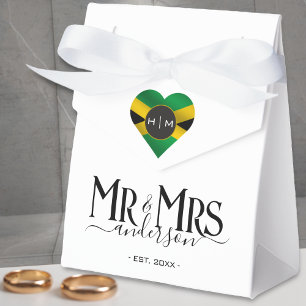 Jamaica Jamaican Flag Heart Cute Newlywed Wedding Favour Box