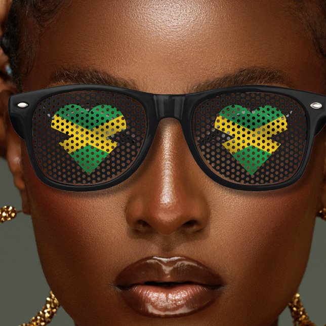 Jamaica Jamaican Flag Heart Retro Sunglasses (jamaica jamaican flag heart retro sunglasses)