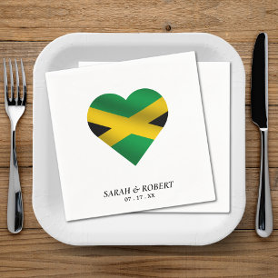 Jamaica Jamaican Flag Heart Wedding Napkin