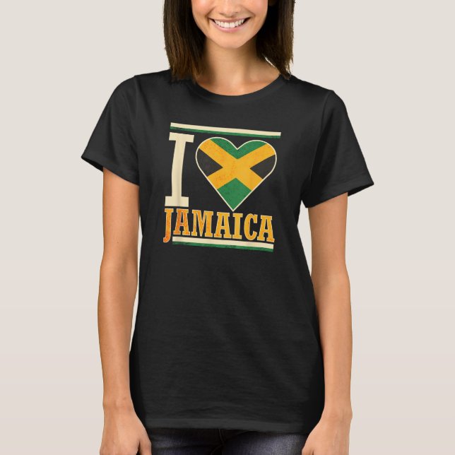 Jamaica Jamaican Flag Love Fan 2 T-Shirt (Front)