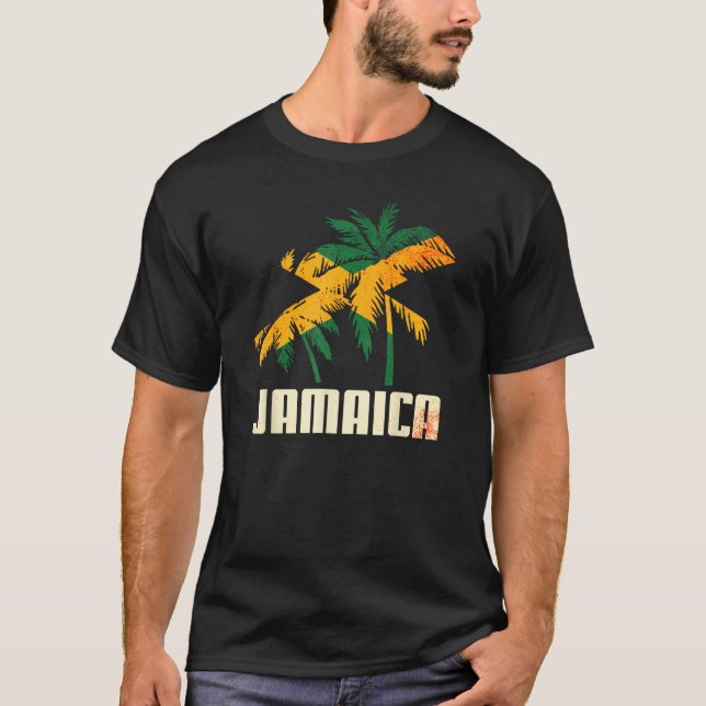 Jamaica Jamaican Flag Love Fan 4 T-Shirt (Front)
