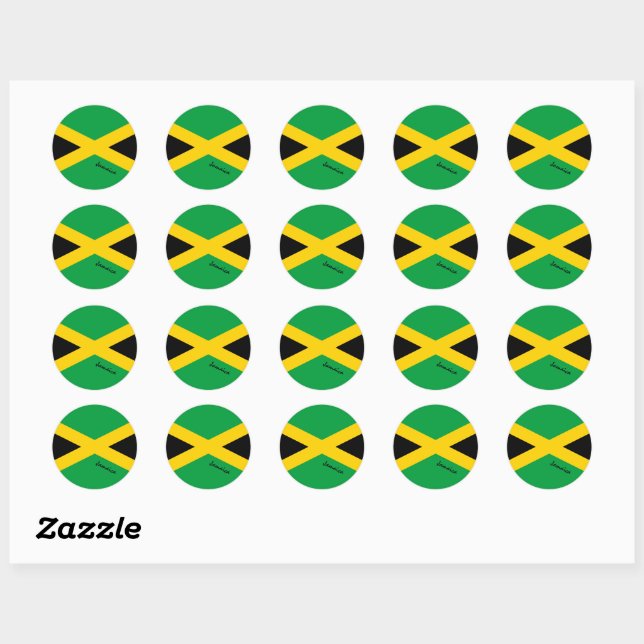 Jamaica & Jamaican flag patriots, holiday / sports Classic Round Sticker (Sheet)
