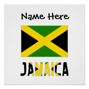 Jamaica Jamaican Flag Personalised Poster