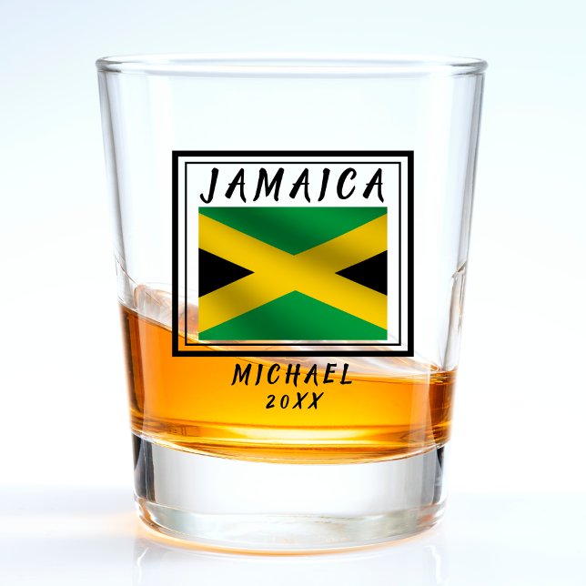 Jamaica Jamaican Flag  Shot Glass (Jamaica Jamaican Flag Shot Glass)