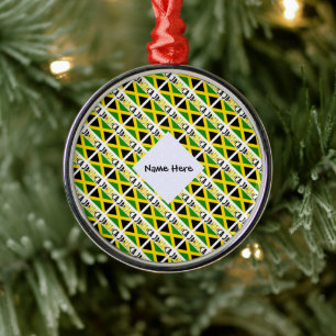 Jamaica Jamaican Flag Tiled Personalised Metal Tree Decoration