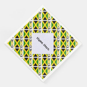 Jamaica Jamaican Flag Tiled Personalised Name Napkin