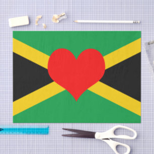 Jamaica, Jamaican Flag tissue paper /fashion Heart