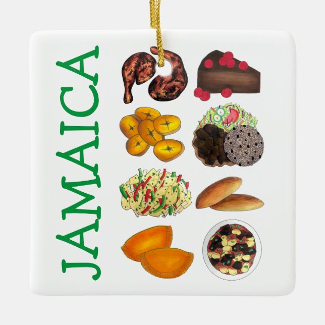 JAMAICA Jamaican Foods Caribbean Island Cuisine Ceramic Ornament (Front)