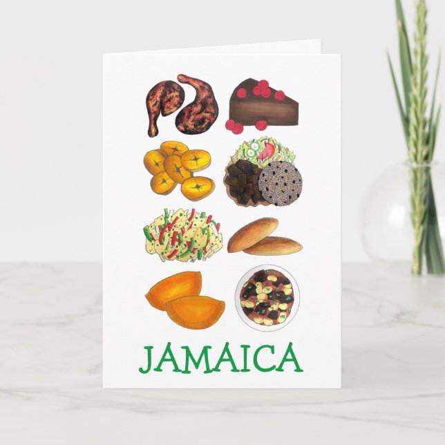 JAMAICA Jamaican Foods Caribbean Island Cuisine Holiday Card (Front)
