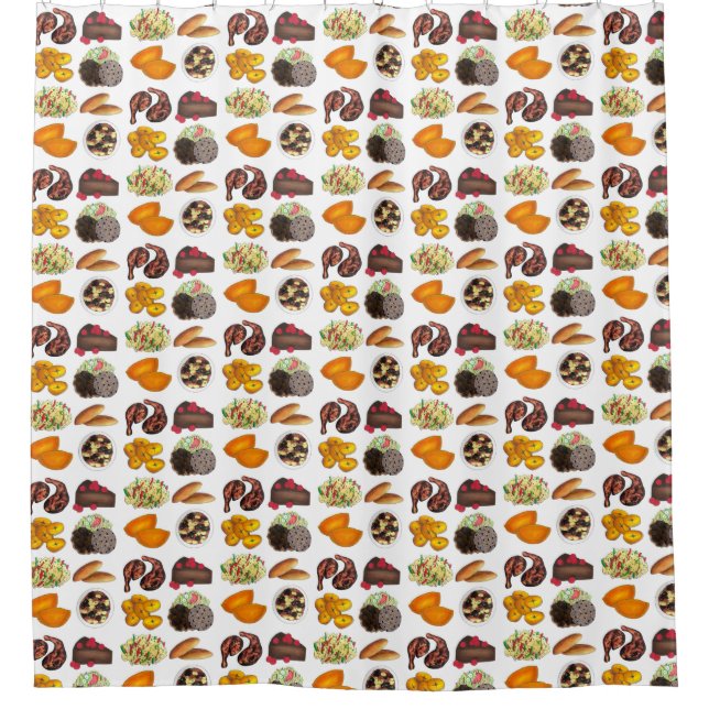 JAMAICA Jamaican Foods Caribbean Island Cuisine Shower Curtain (Front)