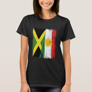 Jamaica Kurdistan Half Flag Jamaican Kurdish Herit T-Shirt