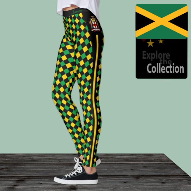 Jamaica leggings, premium fashion, Jamaican Flag Leggings (Creator Uploaded)