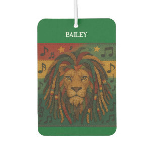 Jamaica Lion Personalised Name Car Air Freshener