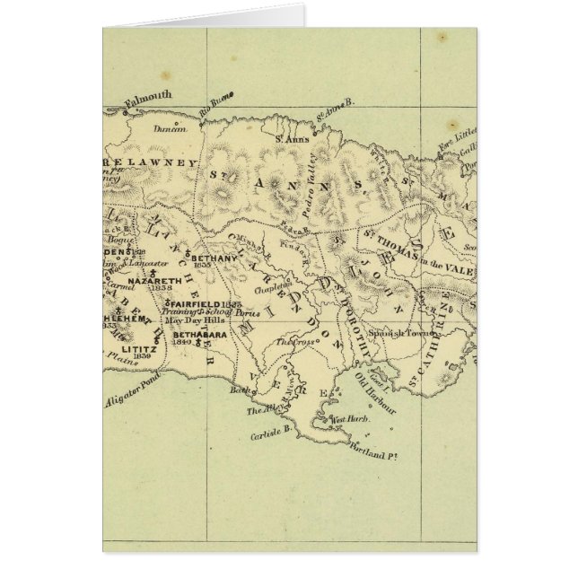 Jamaica Lithographed Map (Front)