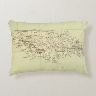 Jamaica Lithographed Map Decorative Cushion