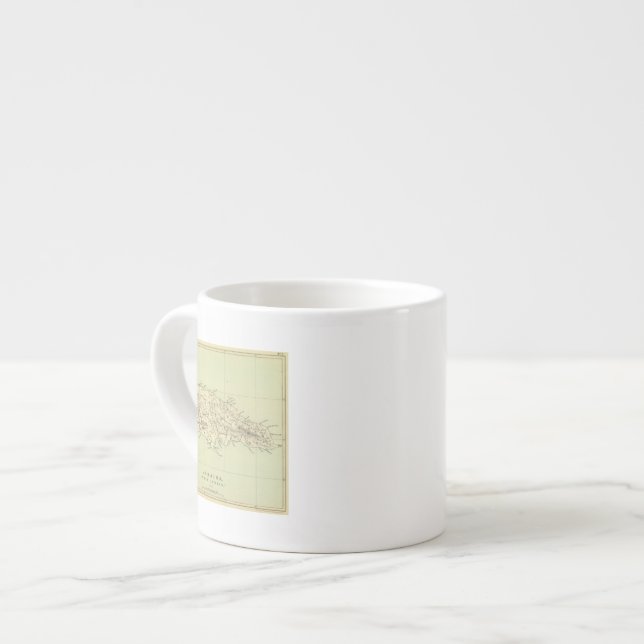 Jamaica Lithographed Map Espresso Cup (Front Left)