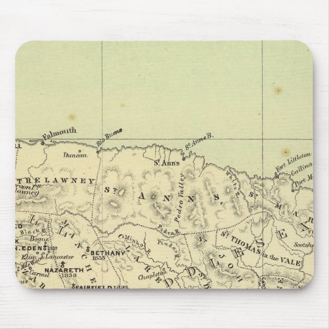 Jamaica Lithographed Map Mouse Mat (Front)