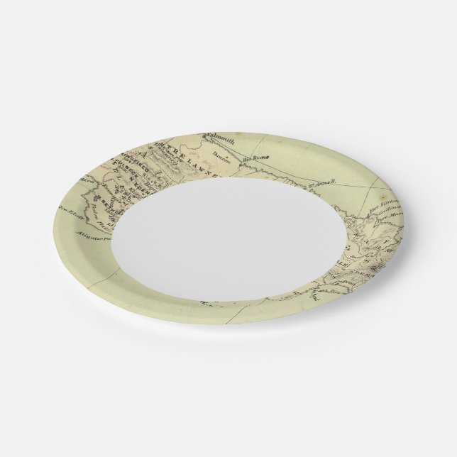 Jamaica Lithographed Map Paper Plate (Angled)