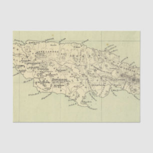 Jamaica Lithographed Map Tissue Paper