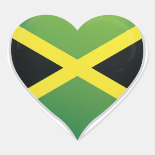Jamaica love flag pride heart sticker