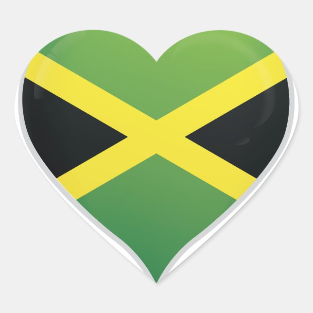Jamaica love flag pride heart sticker (Front)