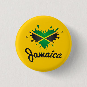 Jamaica Love Jah Rastafari Reggae Rasta Button
