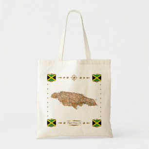 Jamaica Map + Flags Bag