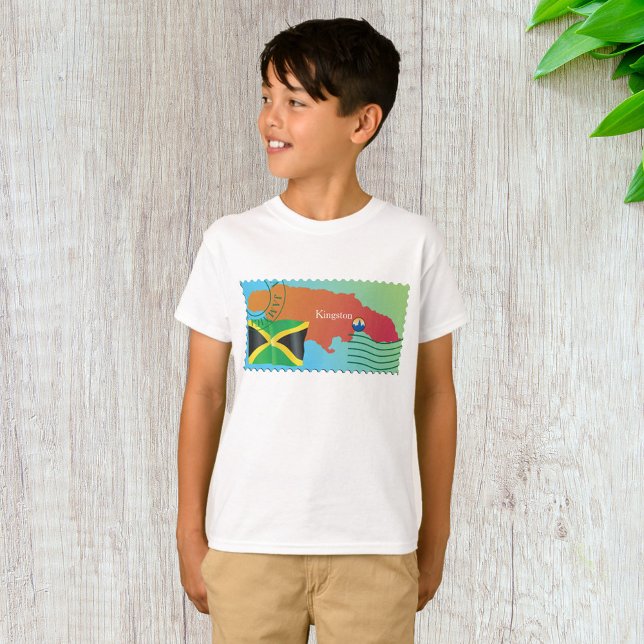Jamaica Map Postage Stamp Style T-Shirt (Creator Uploaded)