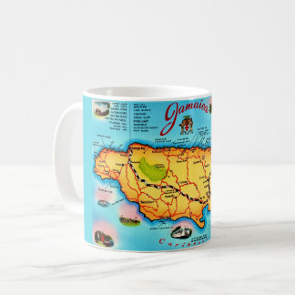 Jamaica Map Postcard Mug