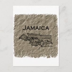 Jamaica Map (vintage) Postcard