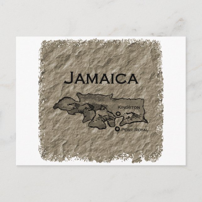 Jamaica Map (vintage) Postcard (Front)